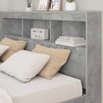 vidaXL Tête de lit de rangement Gris béton 140 cm Bois d'ingénierie