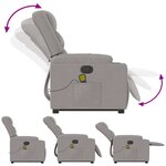 vidaXL Fauteuil de massage inclinable gris nuage tissu