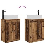 vidaXL Meuble de salle de bain avec évier Bois ancien 54 x 35 x 83 cm