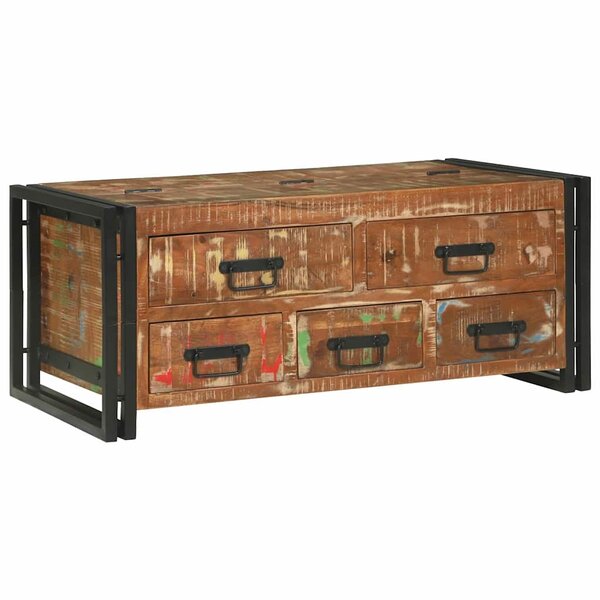 vidaXL Table basse Marron 90 x 50 x 38 cm bois de récupération massif