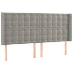 vidaXL Tête de lit avec oreilles Gris clair 163x16x118/128 cm Velours