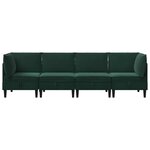 vidaXL Ensemble de meubles pour le salon 4 Pièces Vert foncé Velours