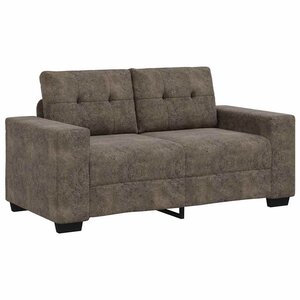 vidaXL Canapé deux places avec coussin Gris foncé Faux cuir