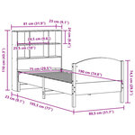 vidaXL Lit bibliothèque sans matelas cire marron 75x190 cm pin massif
