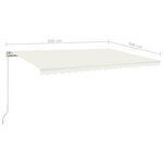 vidaXL Auvent manuel rétractable 500x300 cm Crème