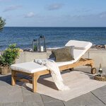 Chaise longue en teck ANDORRA avec coussin