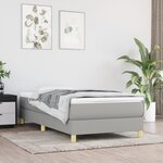 vidaXL Sommier à lattes de lit avec matelas Gris clair 80x200 cm Tissu
