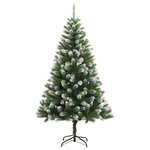 vidaXL Sapin de Noël artificiel à charnières avec neige floquée 210 cm