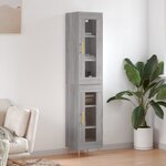 vidaXL Buffet haut Sonoma gris 34 5x34x180 cm Bois d'ingénierie