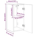 vidaXL Meuble TV mural Bois Ancien 30 x 31 x 60 cm Bois d'ingénierie