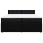 vidaXL Sommier à lattes de lit avec matelas Noir 200x200 cm Tissu