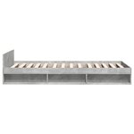 vidaXL Cadre de lit avec tiroir sans matelas gris béton 75x190 cm