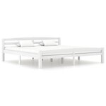 vidaXL Cadre de lit Blanc Bois de pin massif 200x200 cm