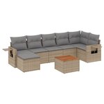 vidaXL Salon de jardin avec coussins 8 Pièces beige résine tressée
