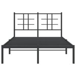 vidaXL Cadre de lit métal sans matelas avec tête de lit noir 120x190cm