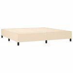 vidaXL Sommier à lattes de lit matelas et LED Crème 200x200 cm Tissu