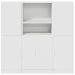 vidaXL Ensemble d'armoires de cuisine 3 Pièces blanc bois d'ingénierie