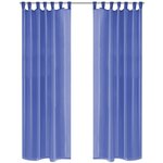 vidaXL Rideau occultant 2 Pièces Voile 140 x 225 cm Bleu royal