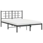 vidaXL Cadre de lit métal sans matelas avec tête de lit noir 140x200cm