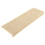 vidaXL Tapis d'escalier autocollants 15 Pièces 65x21x4 cm Beige clair