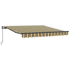 vidaXL Auvent Rétractable Vert et jaune 350 x 250 cm