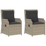 vidaXL Banc de jardin 2 Pièces Gris clair polyrotin