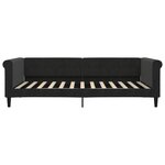 vidaXL Lit de jour avec gigogne et tiroirs sans matelas noir 100x200cm
