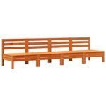 vidaXL Canapés de jardin sans accoudoirs 4 Pièces cire marron bois massif