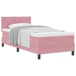 vidaXL Lit à ressorts avec tête de lit Rose 100 x 200 cm Velours