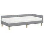 vidaXL Cadre de lit d'angle avec matelas 2 pc Gris clair 100 x 200 cm