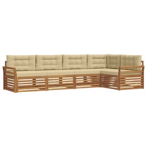 vidaXL Ensemble de canapés d'extérieur 5 Pièces Naturel et Beige