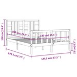 vidaXL Cadre de lit sans matelas noir 140x190 cm bois de pin massif