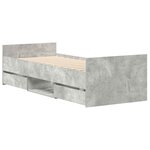 vidaXL Cadre de lit sans matelas gris béton 75x190 cm