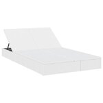 vidaXL Chaise longue à 2 places avec coussins blanc résine tressée
