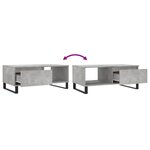 vidaXL Table basse Gris béton 90x50x36 5 cm Bois d'ingénierie