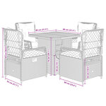 vidaXL Ensemble à manger de jardin avec coussins 5Pièces Beige poly rotin