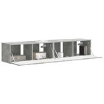 vidaXL Meuble TV mural 2 Pièces Béton 60 x 31 x 29.5 cm Bois d'ingénierie