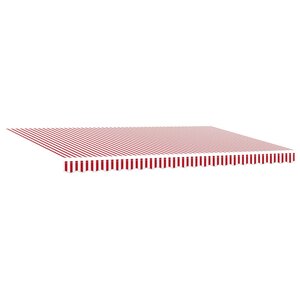 vidaXL Auvent Rétractable Rouge et blanc 500 ×350 cm tissu