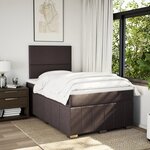 vidaXL Sommier à lattes de lit avec matelas Marron foncé 120x200 cm