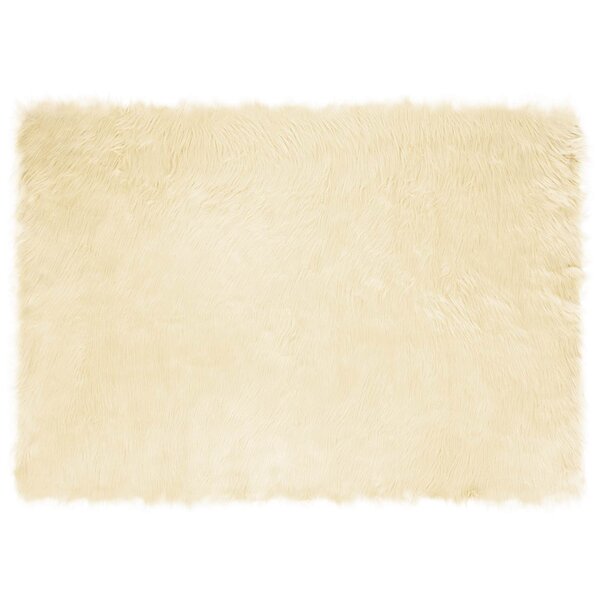 vidaXL Tapis en fausse Tafalla Crème 120 x 170 cm Polyester