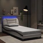 vidaXL Cadre de lit avec LED sans matelas blanc et noir 90x200 cm