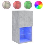 vidaXL Meubles TV avec lumières LED 2 Pièces gris béton 30 5x30x60 cm