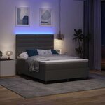 vidaXL Lit à ressorts avec matelas Gris foncé 140 x 200 cm tissu