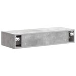 vidaXL Table d'appoint murale Gris béton 87 5 x 34 5 x 17 cm