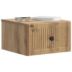 vidaXL Cabinet de chevet mural Chêne artisanal 33 x 34 5 x 20 cm