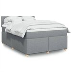 vidaXL Sommier à lattes de lit avec matelas Gris clair 140x200cm Tissu