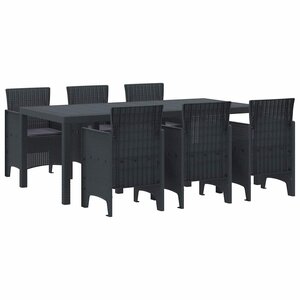 vidaXL Ensemble de salle à manger pour jardin 7 Pièces Anthracite