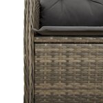 vidaXL Ensemble de bistro de jardin 7 Pièces coussins gris poly rotin