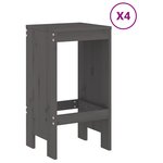 vidaXL Ensemble de bar de jardin 5 Pièces gris bois de pin massif