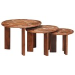 vidaXL Tables basses gigognes 3 Pièces Multicolore Bois massif recyclé